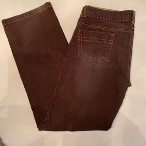 Prana dark brown corduroy size 10